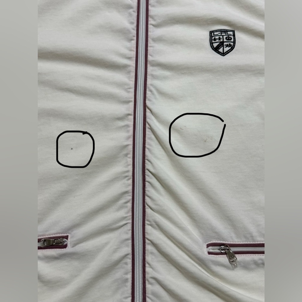 Polo Ralph Lauren Active Women L Cream Stretch 3/4 Sleeve Golf track Zip Jacket - Picture 5 of 10
